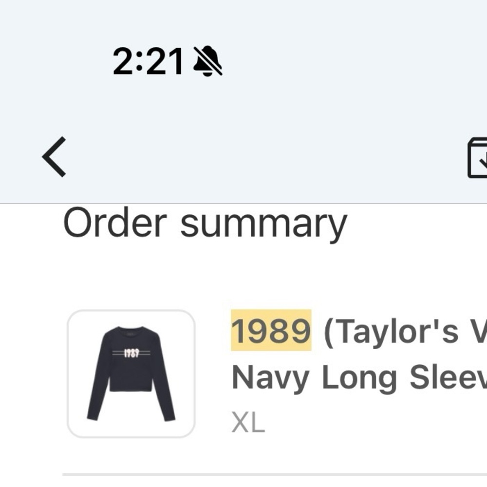 Taylor Swift Navy Blue  1989 Long Sleeve